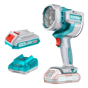 Foco Led Inalámbrico Total 20v, Linterna De Mano Para Trabajo, Camping - 2000 Lúmenes - Con 1 Batería 2.0ah Litio-ion Y Cargador