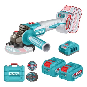 Amoladora Inalámbrica Total 42v Industrial - Motor Sin Carbones 1080w - 4.1/2 Pulgadas, 115mm - Con 2 Baterías 2.0ah Litio-ion, Cargador, Discos Y Maletín - Tagli4108112