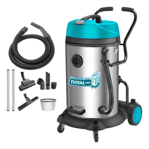 Aspiradora De Tacho Total 2400w Industrial, Seco Húmedo, Polvo Agua - Acero Inoxidable, Capacidad 75 Litros - Incluye Ruedas Y Accesorios - TVC24751