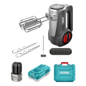 Batidora Inalámbrica Total 125w, 7 Velocidades, Acero Inoxidable - Con 1 Batería, Cargador Y Accesorios - TMK023K
