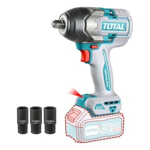 Llave, Pistola De Impacto Inalámbrica Total Industrial - Motor Brushless, Sin Carbones, Encastre 1/2'', Torque 850nm - No Incluye Batería Ni Cargador - TIWLI20851