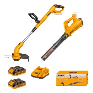Combo Cortacesped - Orilladora + Soplador Inalámbrico Color Amarillo