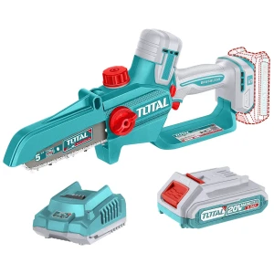 Mini Motosierra De Mano Inalámbrica Total 20v, Motor Brushless, Sin Carbones - 5 Pulgadas, 130mm - Jardín, Poda - Con 1 Batería 2.0ah Litio-ion Y Cargador - Tgsli20561