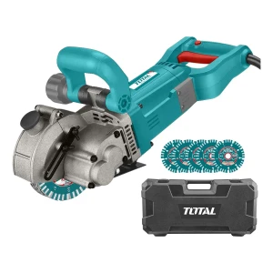 Acanaladora De Pared Y Muros Total 3000w, Línea Industrial, 130mm, Cortadora De Concreto - Incluye 5 Discos De Corte, Bomba De Agua Y Accesorios - TWLC1301