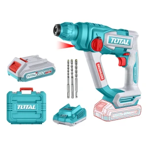 Rotomartillo Inalámbrico Total Motor Brushless, Sin Carbones - 1.8 J, Encastre Sds Plus - Con Batería 2.0Ah Litio-Ion, Cargador, 3 Mechas Y Maletín - TRHLI201881