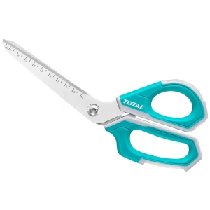 Tijera Total De Hoja Larga Industrial, Multiuso, Materiales Gruesos Y Duros, Incluye Regla Grabada, 25cm - Thscrs25088